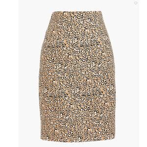 NWOT J. Crew Printed Pencil Skirt in Animal Print Basketweave Size 14